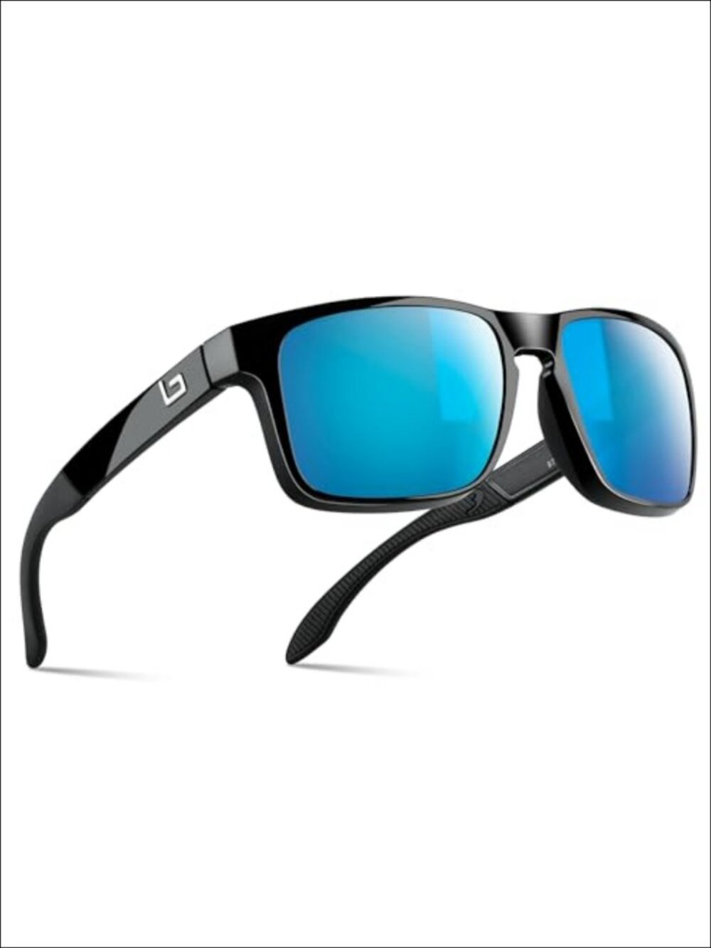 Corning Glass Lens Polarized Sunglasses UV400 Square Wrap Spring Hinges